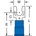 Standard Fork Terminal: Blue, Nylon, Partially Insulated, #10 Stud, Crimp