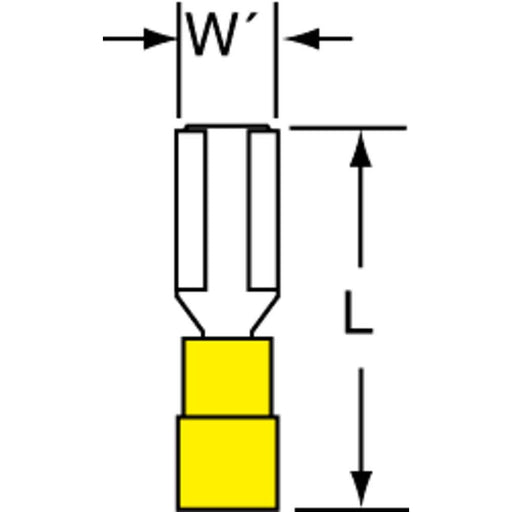 Wire Disconnect: Female, Red, Nylon, 22-18 AWG, 1/4" Tab Width