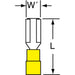 Wire Disconnect: Female, Red, Nylon, 22-18 AWG, 1/4" Tab Width