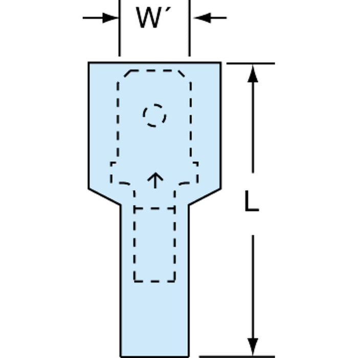 Wire Disconnect: Male, Blue, Nylon, 16-14 AWG, 1/4" Tab Width