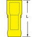 Wire Disconnect: Female, Yellow, Nylon, 12-10 AWG, 1/4" Tab Width