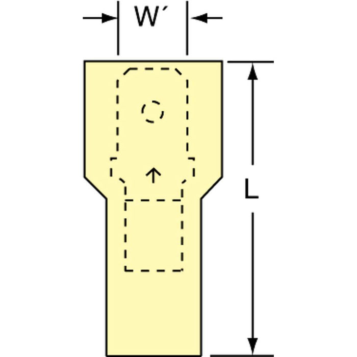 Wire Disconnect: Male, White, Nylon, 12-10 AWG, 1/4" Tab Width