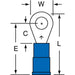 Circular Ring Terminal: Partially Insulated, 16 to 14 AWG, Crimp Connection