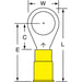 Circular Ring Terminal: Partially Insulated, 12 to 10 AWG, Crimp Connection