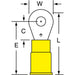 Circular Ring Terminal: Partially Insulated, 12 to 10 AWG, Crimp Connection