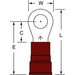 Circular Ring Terminal: Partially Insulated, 8 AWG, Crimp Connection