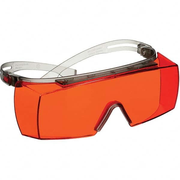 Safety Glass: Anti-Fog & Scratch-Resistant, Polycarbonate, Orange Lenses, Frameless